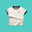Tee-shirt More Perpète enfant, mixte, coloris crème, à plat, avec le col et les bas de manches contrastés coloris marine, et des patchs smiley sur la poitrine
